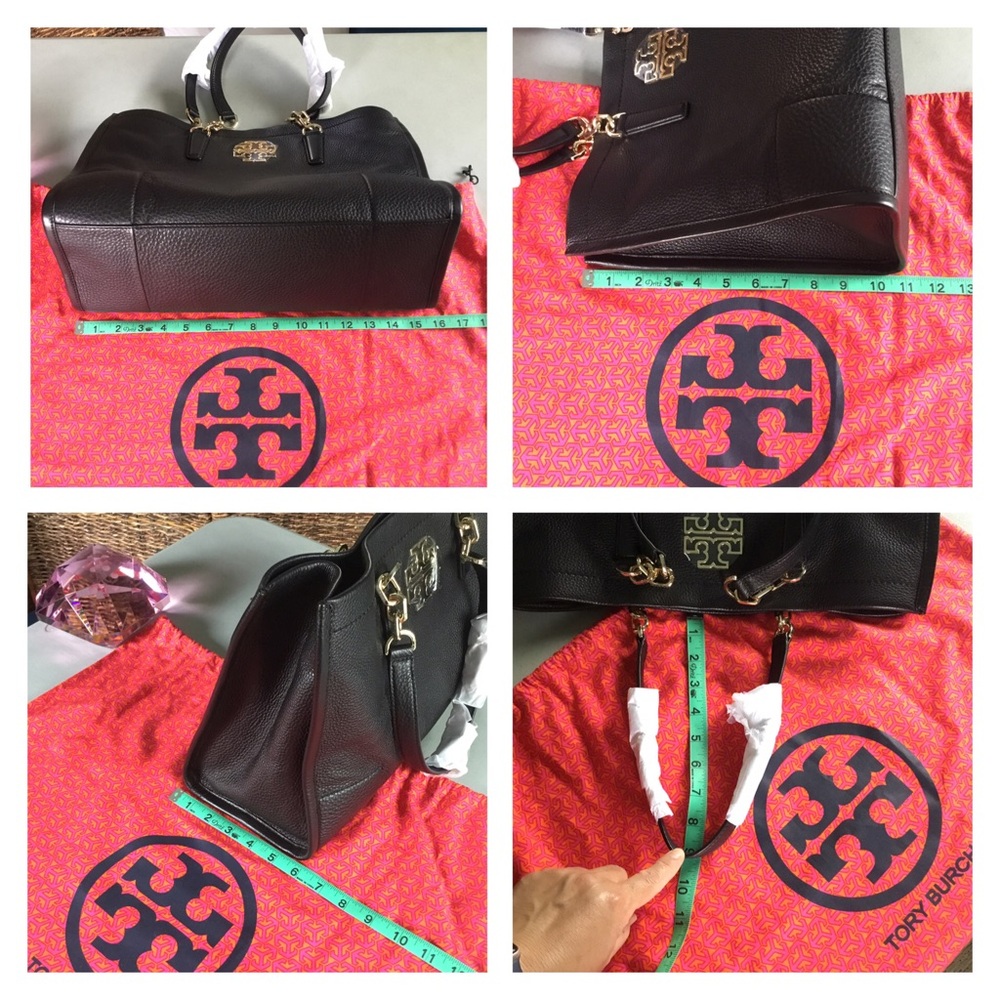 TORY BURCH LARGE LEATHER TOTE WITH MUCH SPACE INNER POCKETS LARGE DUST BAG - Picture 11 of 16